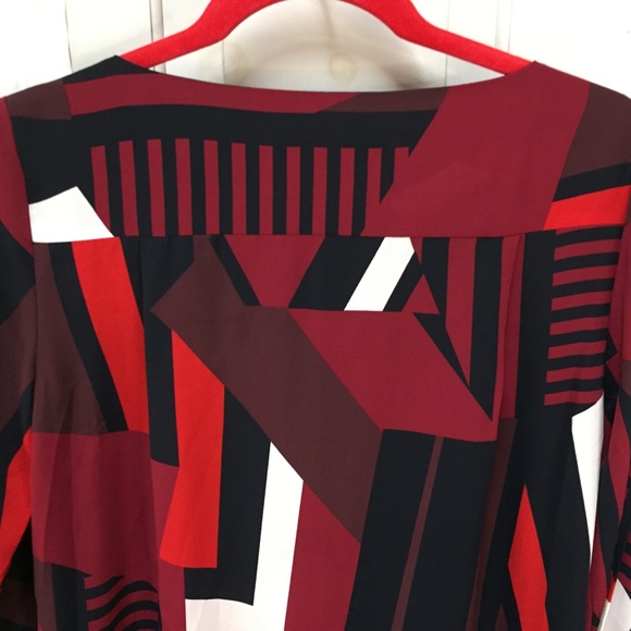 LOFT Long Sleeve Geometric Blouse - Picture 13 of 14